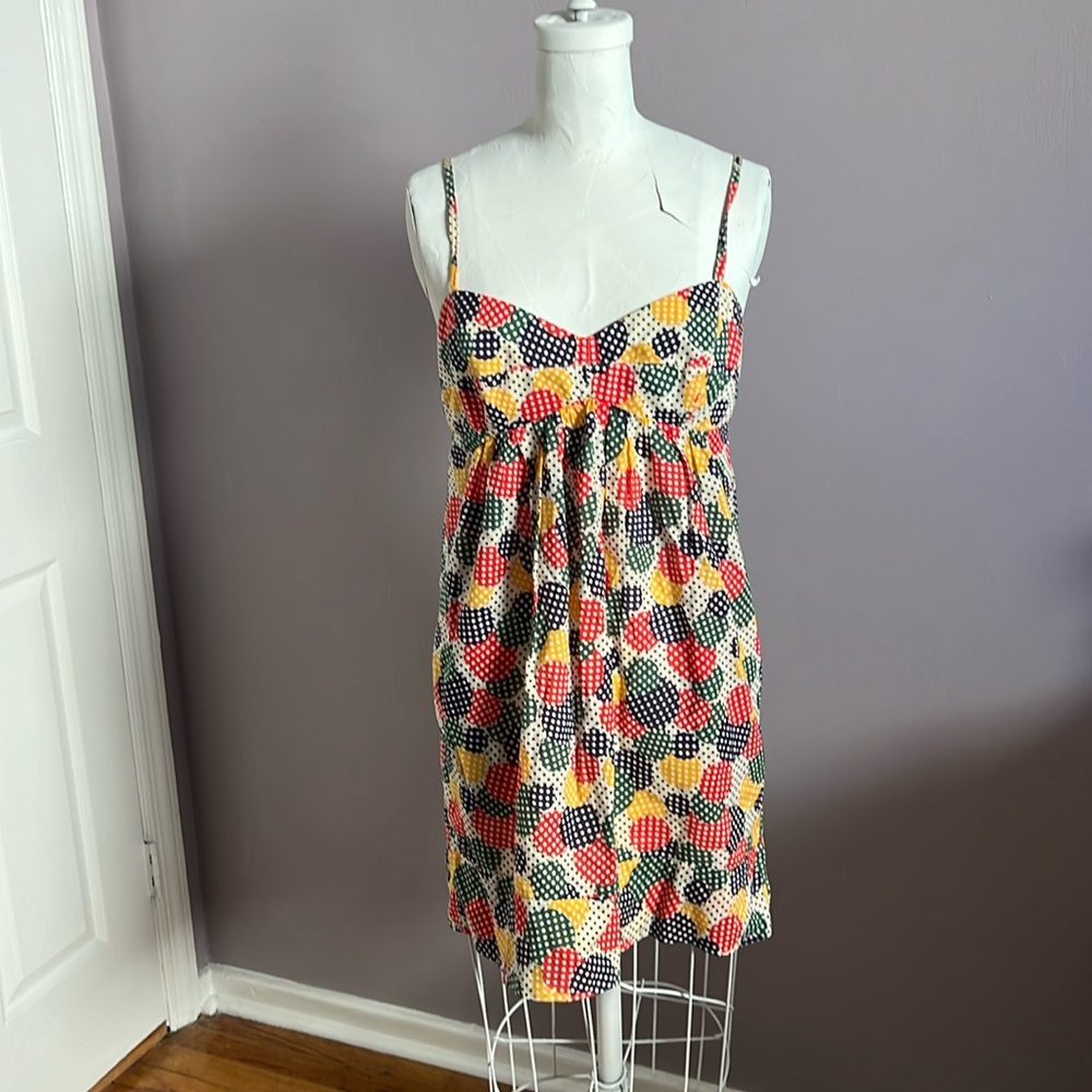 Zimmermann Multicolor Polka Dot Floral Sundress - Red, Yellow, Green, Black